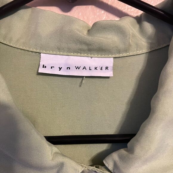 Bryn Walker Women's Green Button Down Tencel Shirt Long Sleeve Collared Size M - Picture 4 of 5